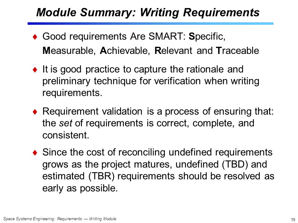 Writing project requirements